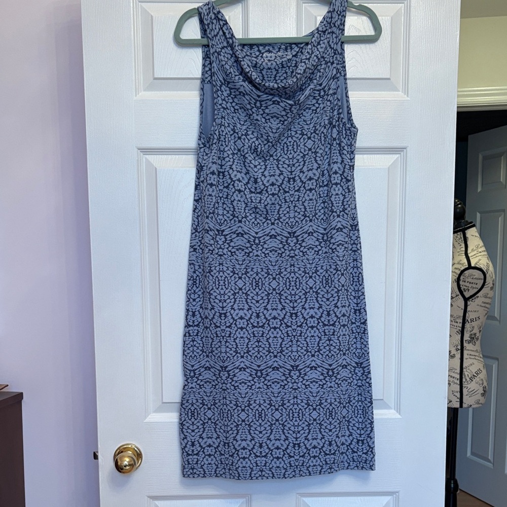 Eddie Bauer Blue Patterned Midi Dress